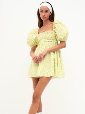 For Love & Lemons Cynthia Mini Dress Yellow | Women’s Size S